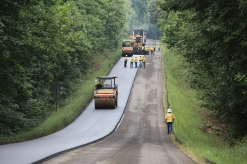 Paving operation on Route 60 in Cumberland County
